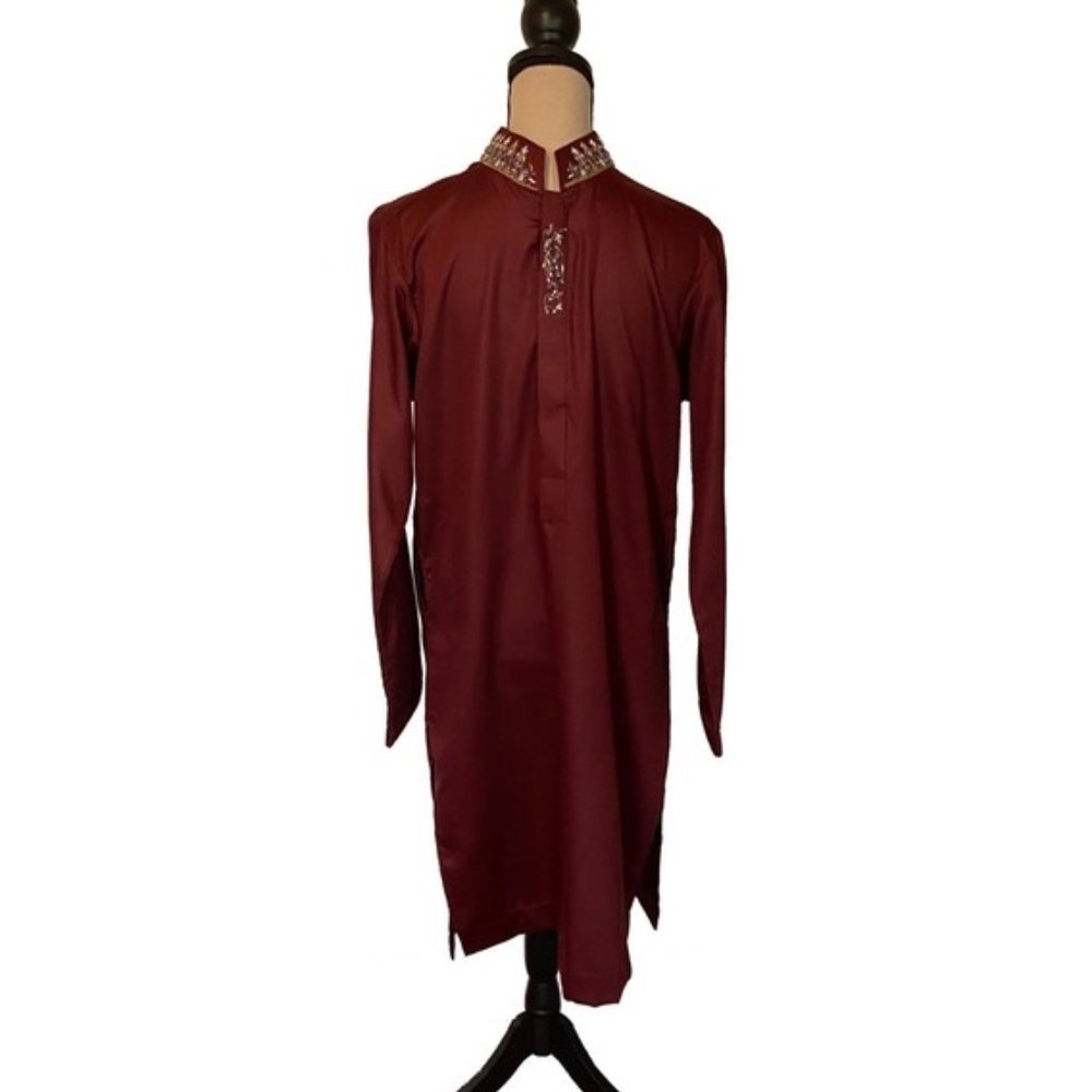 Men’s Maroon Silk Kurta